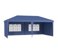Outsunny Carpa Plegable 6x3 m Pop-up con 4 Laterales Desmontables Cenador de Jardín con 2 Ventanas y Bolsa de Transporte Azul