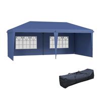 Outsunny Carpa Plegable 6x3 m Pop-up 4 Laterales Desmontables Azul | Cenador de Jardín, 2 Ventanas Visibles, Bolsa de Transporte, Impermeable, Anti-UV, Gazebo para Camping Fiestas Exterior