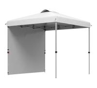 Outsunny Carpa Plegable de Jardín de 2,5x2,5 m con Altura Ajustable Anti-UV con 1 Pared Lateral y Bolsas de Arena Blanco