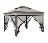 Outsunny Carpa Plegable Gazebo 3,3x3,3 m con 4 Paredes Laterales de Malla Anti-UV y Bolsa de Transporte Gris