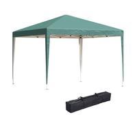 Outsunny carpa plegable gazebo 3x3 m cenador plegable con altura ajustable en 3 niveles toldo anti-uv y bolsa de transporte para camping fiestas verde
