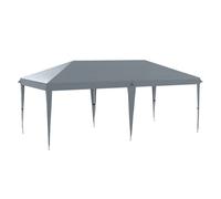Outsunny carpa plegable gazebo 6x3 m cenador plegable con altura ajustable en 3 niveles toldo anti-uv y bolsa de transporte para camping fiestas gris claro