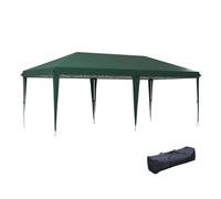 Outsunny Carpa Plegable 6x3 m Cenador de Jardín Gazebo con Altura Ajustable en 3 Niveles Bolsa de Transporte Marco de Acero Anti-UV para Patio Fiestas