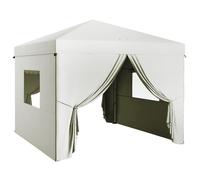 Outsunny Carpa Plegable Pop-UP 3x3 m Cenador de Jardín con 2 Ventanas de Malla Altura Ajustable Bolsa de Transporte y Anti-UV para Camping Fiestas