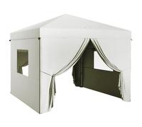 Outsunny Carpa Plegable Pop-Up 3x3 m Cenador de Jardín con 4 Paredes Laterales 2 Ventanas de Malla Altura Ajustable Bolsa de Transporte Impermeable y