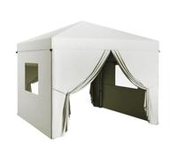 Outsunny Carpa Plegable Pop-Up 3x3 m Cenador de Jardín con 4 Paredes Laterales 2 Ventanas de Malla Altura Ajustable Bolsa de Transporte Impermeable y