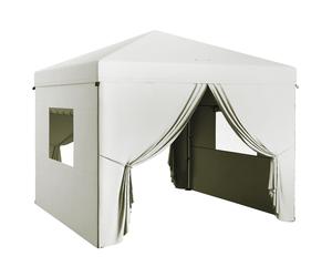 Outsunny Carpa Plegable Pop-Up 3x3 m Cenador de Jardín con 4 Paredes Laterales 2 Ventanas de Malla Altura Ajustable Bolsa de Transporte Impermeable y