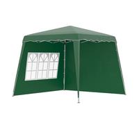 Outsunny Carpa Plegable con 2 Paredes Laterales 2,4x2,4 m Cenador Pabellón de Jardín con Altura Ajustable Protección UV50+ Verde Aosom España