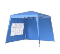 Outsunny carpa plegable pop-up 3x3 m cenador pabellón de jardín con 2 paredes laterales altura ajustable y bolsa de transporte protección uv50+ impermeable gazebo para camping fiestas exterior azul 25
