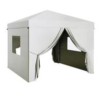 Outsunny Carpa Plegable Pop-Up 3x3 m Cenador de Jardín con 4 Paredes Laterales 2 Ventanas de Malla Altura Ajustable Bolsa de Transporte Impermeable y
