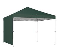 Outsunny Carpa Plegable Pop-up 3x3 m con Pared Lateral UPF50+ Altura Ajustable Empuje Central Bolsa de Transporte Verde