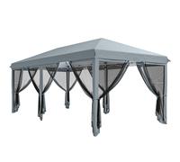 Outsunny Carpa Plegable Pop-Up Gazebo 6x3 m con 6 Paredes Laterales de Malla Anti-UV y Bolsa de Transporte Gris