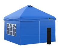 Outsunny Carpa pop-up tienda de jardín barnum 3x3 m con 4 paredes laterales desmontables Azul Aosom España