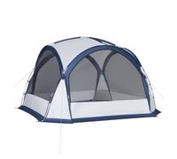 Outsunny Tienda de Campaña 6-8 Personas con 4 Mosquiteros 2 Paneles de Tela Oxford y Bolsa de Transporte 350x350x230 cm Blanco y Azul Aosom España