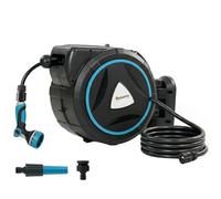 Outsunny - Carrete de manguera de riego automático para pared (23 + 2 m), color azul