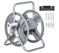 Outsunny - Carrete de manguera enrollador con asa de bobinado, enrollador de manguera para pared o sobre pie, capacidad de almacenamiento de 40 m x 15 mm