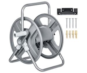Outsunny - Carrete de manguera enrollador con asa de bobinado, enrollador de manguera para pared o sobre pie, capacidad de almacenamiento de 40 m x 15 mm
