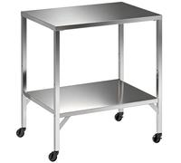 Outsunny Carrito de Barbacoa Mesa de Preparación Exterior con Superficie de Trabajo y Ruedas Acero Inoxidable 85x60x92cm Plateado