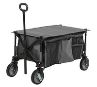Outsunny Carrito de jardín plegable lona desmontable mango telescópico inclinación ajustable 5 bolsas 108x55x93 cm Gris Oscuro Aosom España