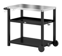 Outsunny Carrito de Parrilla para Jardín o Terraza Carro de Servicio con Encimera Estantes y Ruedas para BBQ 102x50x81 cm Gris