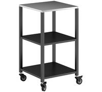 Outsunny Carro de barbacoa 3 niveles Mesa con superficie de acero inoxidable Ruedas Carro móvil de servicio 50 x 50 x 90 cm Negro Aosom España