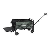 Outsunny Carro de Jardín 120 kg de Capacidad, Carro de Transporte Plegable con Lona Extraíble, Mango, Ruedas 95 Litros Verde