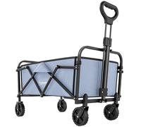 Outsunny Carro de Jardín Carretilla de Transporte Plegable Todo Terreno 66 L Carga 68 kg Asa Ajustable 81 x 45 x 89 cm Gris
