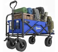 Outsunny Carro de Jardín Carro para Playa Plegable 100 kg Azul Oscuro