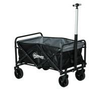 Outsunny Carro de Jardín Carro para Playa Plegable con 4 Ruedas Longitud y Ángulo del Mango Ajustables Capacidad 70 L Carga 80 kg para Compra Campaña Negro