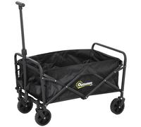 Outsunny Carro de Jardín Plegable con Ruedas Asa Telescópica Ajustable Carga 120 kg para Campaña Compra 64x42x27 cm Negro