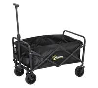 Outsunny Carro Playa con Ruedas Carro de Jardín Plegable con Asa Telescópica Ajustable 2 Bolsas de Almacenaje Carga 120 kg Carrito Transporte para Todo Terreno Jardín Campaña Compra Negro