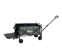 Outsunny Carro Playa con Ruedas Carro de Jardín Plegable con Mango Telescópico Ajustable Puerta Trasera Expandible Carga 90 kg Carrito Transporte para Todo Terreno Jardín Campaña Compra Verde