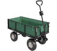 Outsunny Carro Playa con Ruedas Grandes Asa Ajustable y Bolsa Impermeable Removible Carga 300 kg 105x51x54 cm Verde