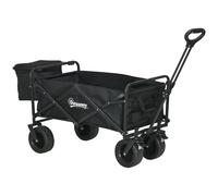 Outsunny Carro Plegable con Bolsa Térmica Desmontable Mango Ajustable Bolsa de Transporte para Camping Carga 100 kg Negro Aosom España