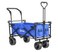 Outsunny Carro Transporte Plegable Ruedas Universales 117x55x98 cm Azul