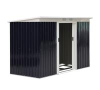 Outsunny Caseta de Exterior Metálica para Almacenamiento de Herramientas con 2 Puertas Correderas y 2 Orificios de Ventilación Gris Oscuro
