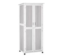 Outsunny Caseta de Herramientas en Madera de Abeto de 3 Niveles con Techo de Betún, 77x58x175 cm, Gris Aosom España