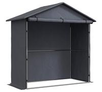 Outsunny Caseta de Jardín 1.1x2 m con Puerta Enrollable, Tienda Garaje para Bicicletas y Motos, Gris Oscuro Aosom España