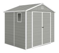 Outsunny Caseta de jardín, 4,1m², caseta con tejado a dos aguas, 240 x 190 x 180/228 cm Aosom España