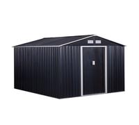 Outsunny Cobertizo de Jardín 322x277x192 8,25 m² Caseta de Exterior para Almacenamiento de Herramientas con 2 Puertas Correderas Gris Aosom España