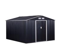 Outsunny Caseta de Jardín de Exterior Cobertizo de Jardín 8,3 m² 277x322x192 cm con 2 Puertas Corredizas Base Refuerzo (Suelo NO Incluido) para Patio
