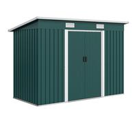 Outsunny Caseta de Jardín en Acero 272 x 134 cm con Puertas Correderas Dobles y 2 Tomas de Aire, Verde Aosom España