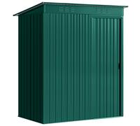 Outsunny Caseta de Jardín en Metal con Rejillas de Ventilación y Puerta Corredera, 159x106x181 cm, Verde Aosom España
