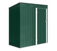 Outsunny caseta de jardín exterior 1,37 m², 163x90x179 cm, cobertizo de jardín exterior metálico con puerta con pestillo y ranuras de ventilación, para almacenamiento de herramientas, verde