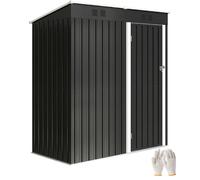 Outsunny caseta de jardín exterior 1,37 m², 163x90x179 cm, cobertizo de jardín exterior metálico con puerta con pestillo y ranuras de ventilación, para almacenamiento de herramientas, verde