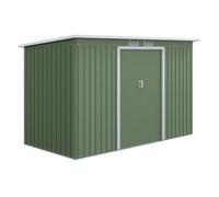 Outsunny Caseta Jardin de Exterior Cobertizo de Jardín 280x130x172 cm con Puertas Correderas y Ventilaciones Verde Claro Aosom España