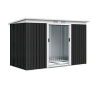 Outsunny Caseta de Exterior Metálica para Almacenamiento de Herramientas con 2 Puertas Correderas y 2 Orificios de Ventilación Gris Oscuro