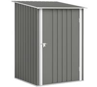 Outsunny Caseta de Jardín Metálica 0,92 m² con Puerta con Cerradura, 100x104x160 cm, Gris Aosom España