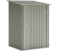 Outsunny Caseta de Jardín para Herramientas en Acero Galvanizado con Puerta Batiente, 100x104x160 cm, Gris Plateado Aosom España