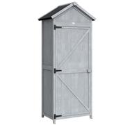 Outsunny Caseta de Madera, 77x52.5x178cm, Armario con Banco de Trabajo Plegable Aosom España
